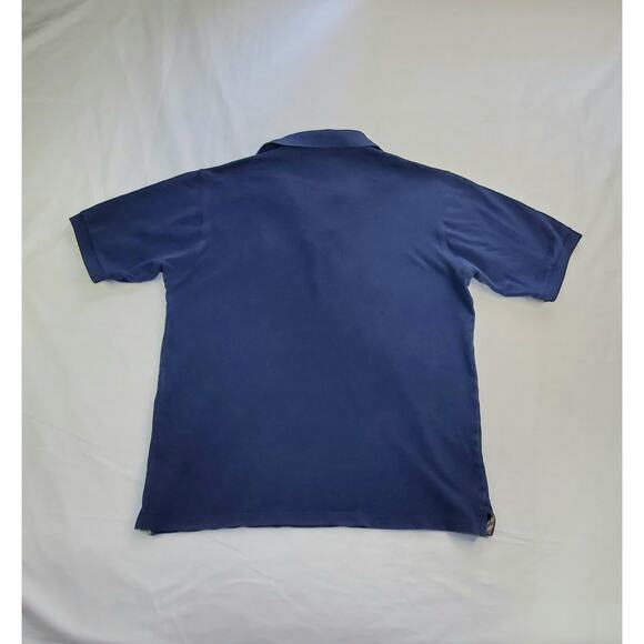 Burberry London Size M Mens Classic Polo Navy Cotton Nova Check Trim Ca11 - Picture 9 of 9
